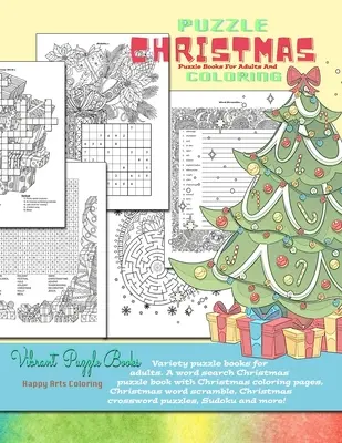 NAVIDAD libros de rompecabezas para adultos y colorear. Libros de puzzles variados para adultos. Una sopa de letras de Navidad libro de rompecabezas con páginas para colorear de Navidad, Ch - CHRISTMAS puzzle books for adults and coloring. Variety puzzle books for adults. A word search Christmas puzzle book with Christmas coloring pages, Ch