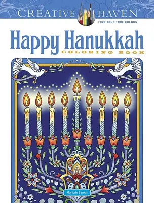 Creative Haven Libro para colorear Feliz Hanukkah - Creative Haven Happy Hanukkah Coloring Book