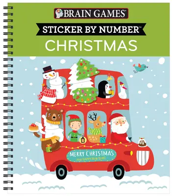 Juegos de ingenio - Sticker by Number: Navidad (Niños) [Con pegatina(s)] - Brain Games - Sticker by Number: Christmas (Kids) [With Sticker(s)]