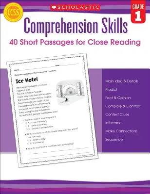 Habilidades de comprensión: 40 Short Passages for Close Reading: Grado 1 - Comprehension Skills: 40 Short Passages for Close Reading: Grade 1