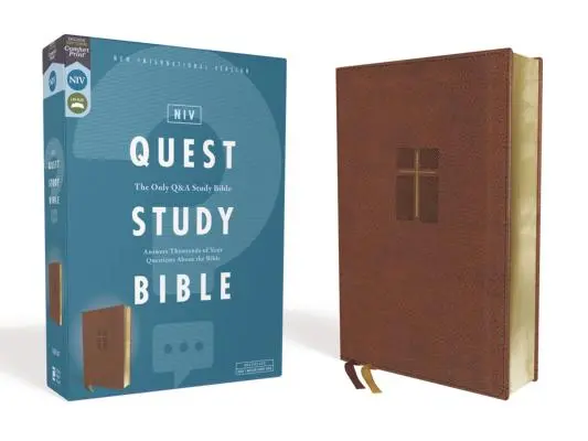 Niv, Biblia de estudio Quest, Tapa dura, Marrón, Impresión confort: La unica Biblia de estudio Q y A - Niv, Quest Study Bible, Leathersoft, Brown, Comfort Print: The Only Q and A Study Bible