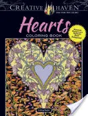 Creative Haven Libro para colorear Corazones: Diseños románticos sobre un dramático fondo negro - Creative Haven Hearts Coloring Book: Romantic Designs on a Dramatic Black Background