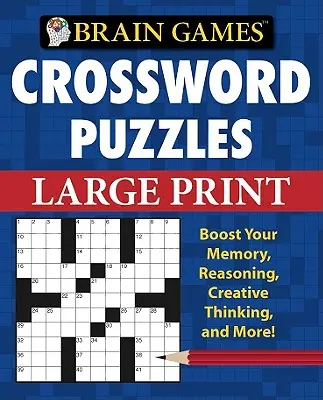 Juegos de ingenio - Crucigramas - Letra grande (Azul) - Brain Games - Crossword Puzzles - Large Print (Blue)