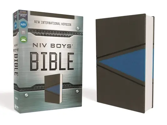 Niv, Biblia para niños, Piel suave, Gris/Azul, Impresión confort - Niv, Boys Bible, Leathersoft, Gray/Blue, Comfort Print