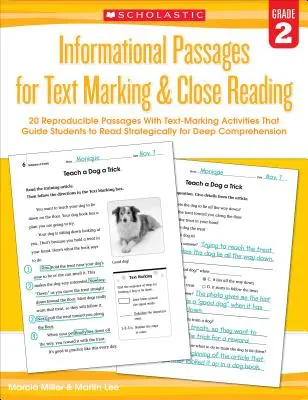 Pasajes informativos para el marcado de texto y la lectura detallada: Grado 2: 20 pasajes reproducibles con actividades de marcado de texto que guían a los estudiantes a leer con detenimiento. - Informational Passages for Text Marking & Close Reading: Grade 2: 20 Reproducible Passages with Text-Marking Activities That Guide Students to Read St