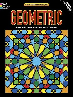 Libro para colorear vidrieras geométricas - Geometric Stained Glass Coloring Book