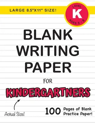 Papel en blanco para escribir para niños de kindergarten (tamaño grande 8.5x11