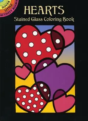 Libro para colorear de vidrieras de corazones - Hearts Stained Glass Coloring Book