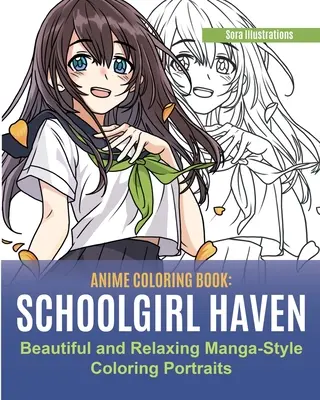 Anime Libro para colorear: School Girl Haven. Hermosos y relajantes retratos para colorear de estilo manga. - Anime Coloring Book: School Girl Haven. Beautiful and Relaxing Manga-Style Coloring Portraits