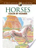 Libro para colorear para colorear - Horses Color by Number Coloring Book