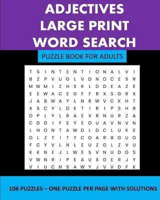 Adjetivos: Libro para adultos de sopas de letras en letra grande - Adjectives: Large Print Word Search Puzzle Book For Adults