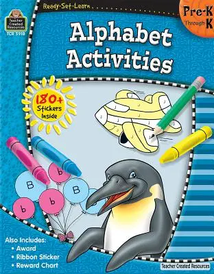 Ready-Set-Learn: Alphabet Activities Prek-K [Con más de 180 pegatinas] (en inglés) - Ready-Set-Learn: Alphabet Activities Prek-K [With 180+ Stickers]