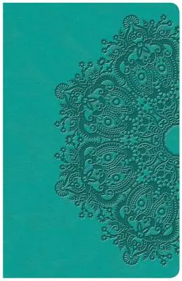 Biblia de consulta KJV en tamaño personal y letra grande, tacto cuero verde azulado - KJV Large Print Personal Size Reference Bible, Teal Leathertouch