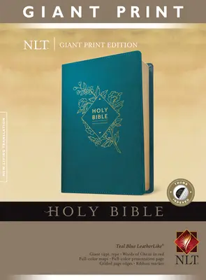 Santa Biblia, Letra Grande NLT (Letra Roja, Símil Piel, Azul Teal, Indexada) - Holy Bible, Giant Print NLT (Red Letter, Leatherlike, Teal Blue, Indexed)