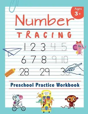 Cuaderno de práctica preescolar de trazado de números: Aprenda a trazar los números del 1 al 20. Libro esencial de lectura y escritura para preescolar, jardín de infantes y niños de 3 a 5 años. - Number Tracing Preschool Practice Workbook: Learn to Trace Numbers 1-20 Essential Reading And Writing Book for Pre K, Kindergarten and Kids Ages 3-5