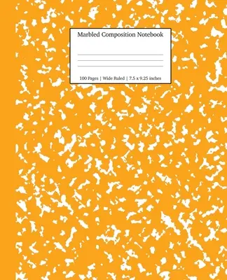 Cuaderno de composición jaspeado: Cuaderno de composición jaspeado: Mármol amarillo - Marbled Composition Notebook: Orange Marble Wide Ruled Paper Subject Book