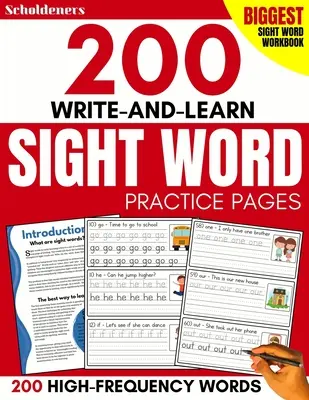 200 páginas de práctica de escritura y aprendizaje de palabras visuales: Aprenda las 200 palabras de alta frecuencia esenciales para el éxito en la lectura y la escritura - 200 Write-and-Learn Sight Word Practice Pages: Learn the Top 200 High-Frequency Words Essential to Reading and Writing Success