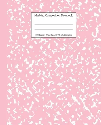 Cuaderno de composición jaspeado: Cuaderno de Composición en Papel de Anverso Cuadriculado Rosa - Marbled Composition Notebook: Pink Marble Wide Ruled Paper Subject Book