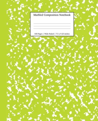 Cuaderno de Composición Jaspeado: Cuaderno de Composición de Mármol Verde de rayas anchas - Marbled Composition Notebook: Green Marble Wide Ruled Paper Subject Book