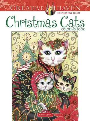 Libro para colorear de Creative Haven Gatos Navideños - Creative Haven Christmas Cats Coloring Book