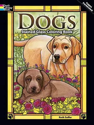 Libro para colorear de Perros - Dogs Stained Glass Coloring Book