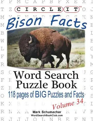 Encierra en un círculo Bisonte, Sopa de letras, Libro de rompecabezas - Circle It, Bison Facts, Word Search, Puzzle Book