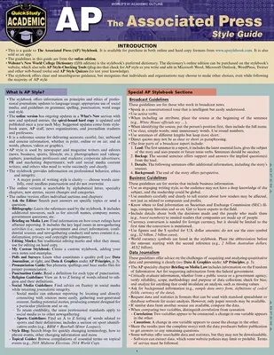 AP - Guía de estilo de Associated Press: A Quickstudy Laminated Reference - AP - Associated Press Style Guide: A Quickstudy Laminated Reference