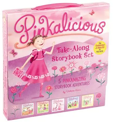 Juego de cuentos para llevar de Pinkalicious: Tickled Pink, Pinkalicious y la bebida rosa, Flower Girl, Crazy Hair Day, Pinkalicious y la nueva profe - The Pinkalicious Take-Along Storybook Set: Tickled Pink, Pinkalicious and the Pink Drink, Flower Girl, Crazy Hair Day, Pinkalicious and the New Teache