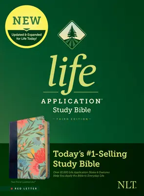 NLT Biblia de Estudio de Aplicación de la Vida, Tercera Edición (Letra roja, símil piel, Floral verde azulado) - NLT Life Application Study Bible, Third Edition (Red Letter, Leatherlike, Teal Floral)