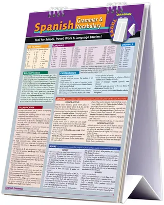 Libro de Caballete de Gramática y Vocabulario Español: Una herramienta de estudio rápido para la escuela, el trabajo y las barreras lingüísticas - Spanish Grammar & Vocabulary Easel Book: A Quickstudy Reference Tool for School, Work & Language Barriers