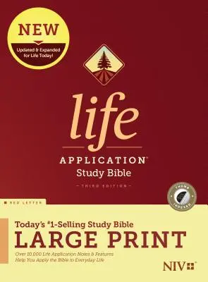 NVI Biblia de Estudio de Aplicación de la Vida, Tercera Edición, Letra Grande (Letra Roja, Tapa Dura, Indexada) - NIV Life Application Study Bible, Third Edition, Large Print (Red Letter, Hardcover, Indexed)