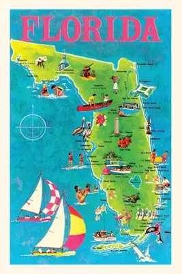 Diario Vintage Mapa de Florida - Vintage Journal Map of Florida