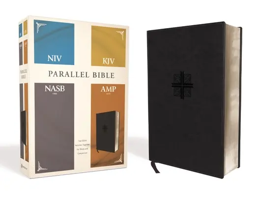 Niv, Kjv, Nasb, Amplified, Parallel Bible, Leathersoft, Black: Cuatro versiones de la Biblia juntas para estudiar y comparar - Niv, Kjv, Nasb, Amplified, Parallel Bible, Leathersoft, Black: Four Bible Versions Together for Study and Comparison