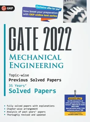 GATE 2022 Ingeniería Mecánica - 35 años por temas anteriores documentos resueltos (G K Publicaciones (P) Ltd) - GATE 2022 Mechanical Engineering - 35 Years Topic-wise Previous Solved Papers (G K Publications (P) Ltd)