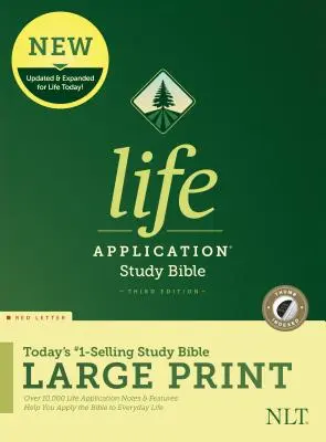 NLT Biblia de Estudio de Aplicación de la Vida, Tercera Edición, Letra Grande (Letra Roja, Tapa Dura, Indexada) - NLT Life Application Study Bible, Third Edition, Large Print (Red Letter, Hardcover, Indexed)