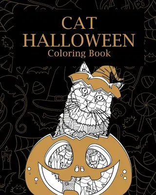 Gato Halloween Libro para colorear - Cat Halloween Coloring Book