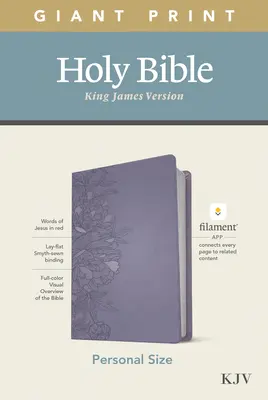 Biblia RVR tamaño personal con impresión gigante, edición con filamento (símil piel, Peonía lavanda) - KJV Personal Size Giant Print Bible, Filament Enabled Edition (Leatherlike, Peony Lavender)