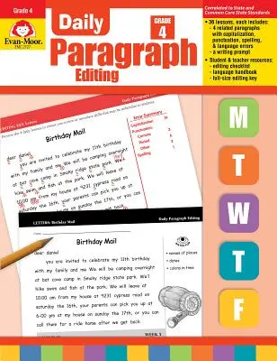 Redacción diaria de párrafos 4º curso - Daily Paragraph Editing Grade 4