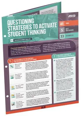 Estrategias de formulación de preguntas para activar el pensamiento de los alumnos: Guía de referencia rápida - Questioning Strategies to Activate Student Thinking: Quick Reference Guide