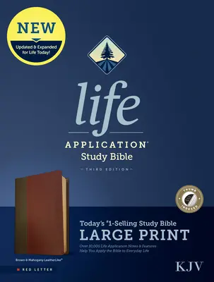 Biblia de Estudio de Aplicación de la Vida RVR, Tercera Edición, Letra Grande (Letra Roja, Símil Piel, Marrón/Caoba, Indizada) - KJV Life Application Study Bible, Third Edition, Large Print (Red Letter, Leatherlike, Brown/Mahogany, Indexed)