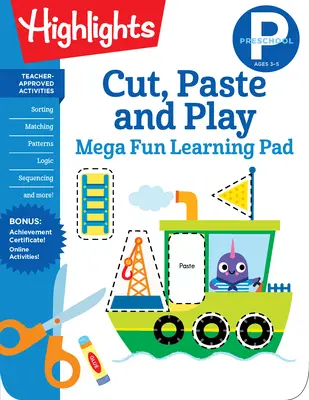 Preescolar Cortar, Pegar y Jugar Mega Fun Learning Pad - Preschool Cut, Paste, and Play Mega Fun Learning Pad