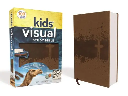 Niv, Biblia de estudio visual para niños, piel suave, color bronce, interior a todo color: Explora la historia de la Biblia: personas, lugares e historia. - Niv, Kids' Visual Study Bible, Leathersoft, Bronze, Full Color Interior: Explore the Story of the Bible---People, Places, and History