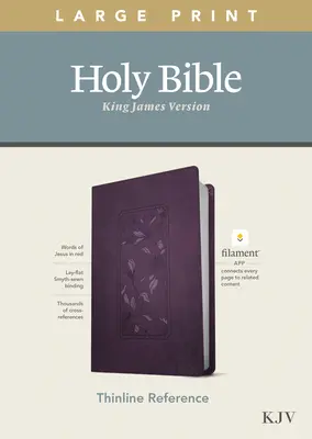 Biblia de consulta RVR, Edición con filamento (Letra roja, símil piel, Floral/Morado) - KJV Large Print Thinline Reference Bible, Filament Enabled Edition (Red Letter, Leatherlike, Floral/Purple)