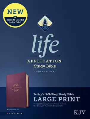 Biblia de Estudio de Aplicación de la Vida KJV, Tercera Edición, Letra Grande (Letra Roja, Símil Piel, Morado) - KJV Life Application Study Bible, Third Edition, Large Print (Red Letter, Leatherlike, Purple)