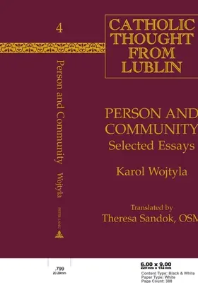 Persona y comunidad: Ensayos escogidos - Person and Community: Selected Essays