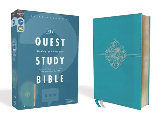 Niv, Biblia de estudio Quest, Leathersoft, Azul, Comfort Print: La unica Biblia de estudio Q y A - Niv, Quest Study Bible, Leathersoft, Blue, Comfort Print: The Only Q and A Study Bible