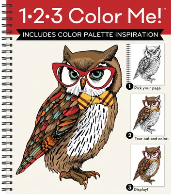 1-2-3 ¡Coloréame! (Libro para colorear con imágenes variadas - Portada Búho) - 1-2-3 Color Me! (Adult Coloring Book with a Variety of Images - Owl Cover)