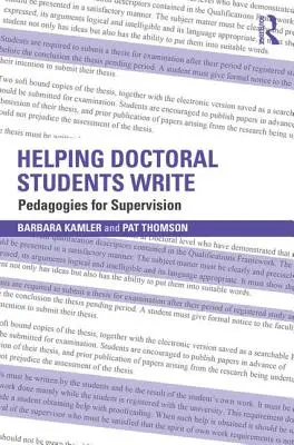 Ayudar a escribir a los doctorandos: Pedagogías para la supervisión - Helping Doctoral Students Write: Pedagogies for supervision