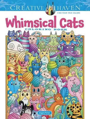 Libro para colorear de Creative Haven Gatos caprichosos - Creative Haven Whimsical Cats Coloring Book