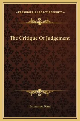 Crítica del juicio - The Critique Of Judgement